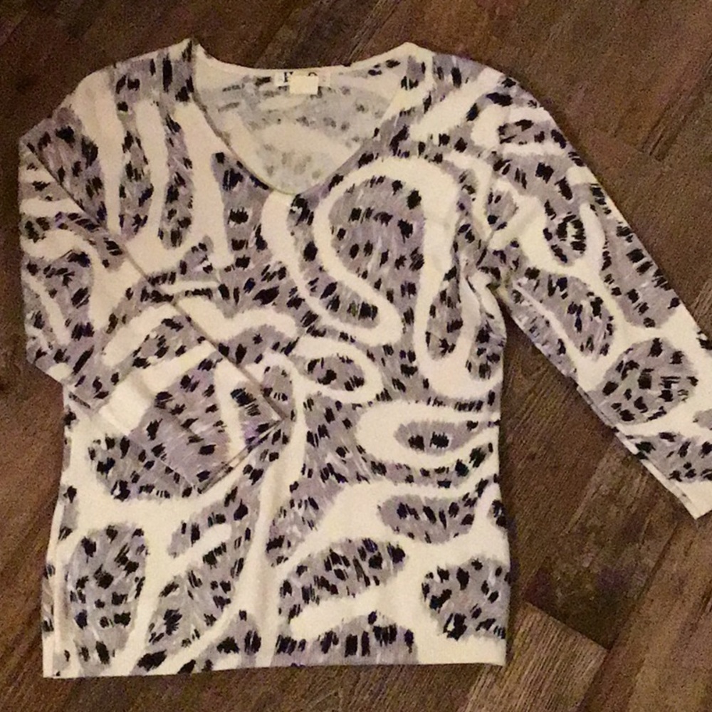 Cheetah print 3/4 sleeve top